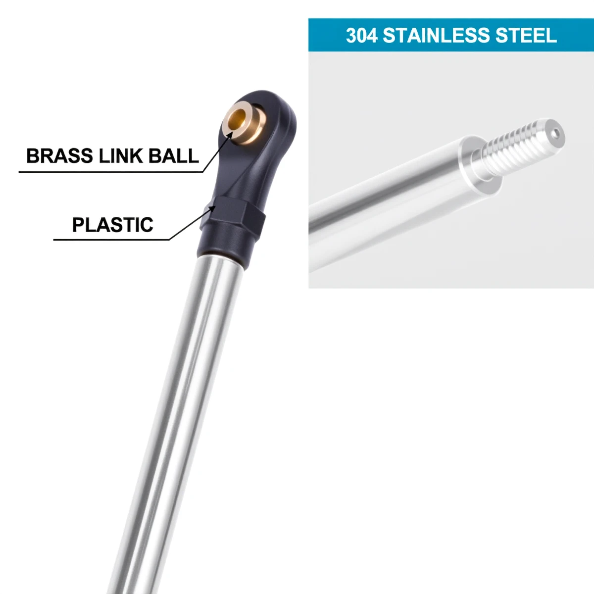 스테인레스 스틸 하이 클리어런스 섀시 링크 및 스티어링 링크 세트 1/18 RC 크롤러 레드캣 어센트-18 업그레이드 부품용