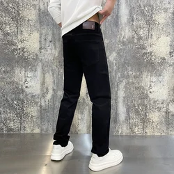 Autumn light luxury high-end European men's loose jeans black versatile fashion casual men's troupers