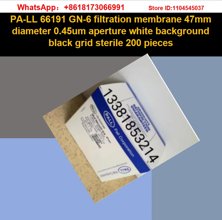 PA-LL 66191 GN-6 filtration membrane 47mm diameter 0.45um aperture white background black grid sterile 200 pieces