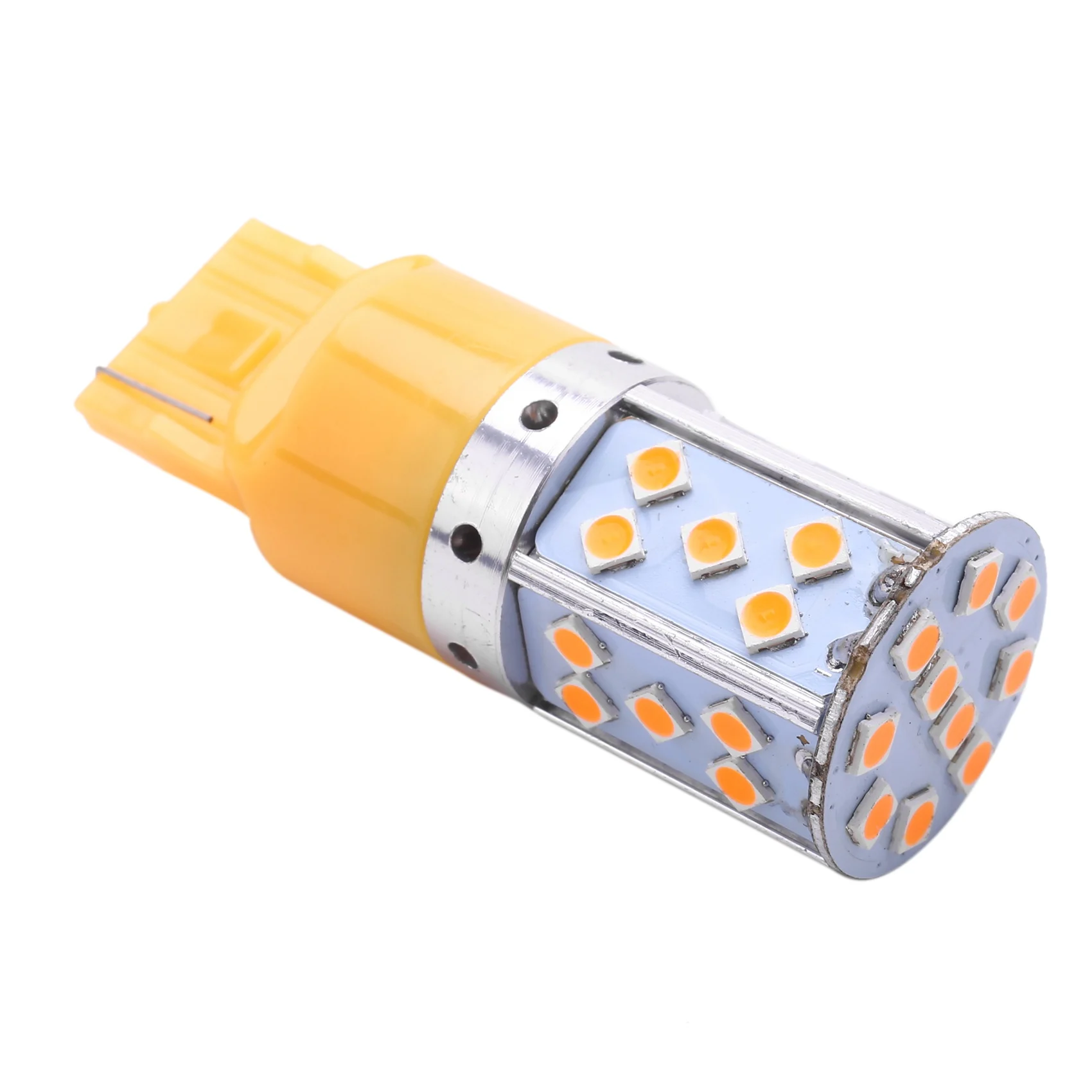 T20 W21W 3030หลอด LED CANbus สำหรับรถยนต์ไฟสัญญาณเลี้ยวแสงสีเหลืองอำพัน12V 24V