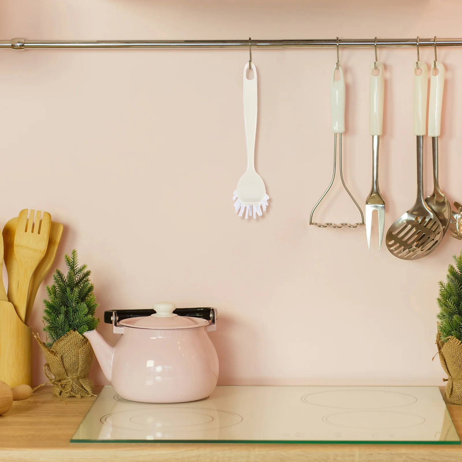 

2Pcs Kitchen Cleaning Brush Plastic Long Handle Multipurpose Pot Dishes Bowl Scrubber Cleaning Brush Pot