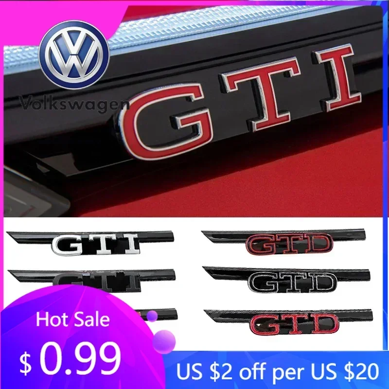 

2026 Hot For Volkswagen VW 3D ABS Car Front Grille Emblem Badge for Volkswagen Golf 8 MK8 Rline GTI GTD GTE Logo Polo