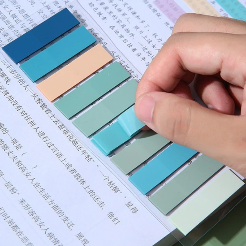 200Pcs of European vintage fluorescent PET transparent marked ten mixed colors for organization recording Suitable for office