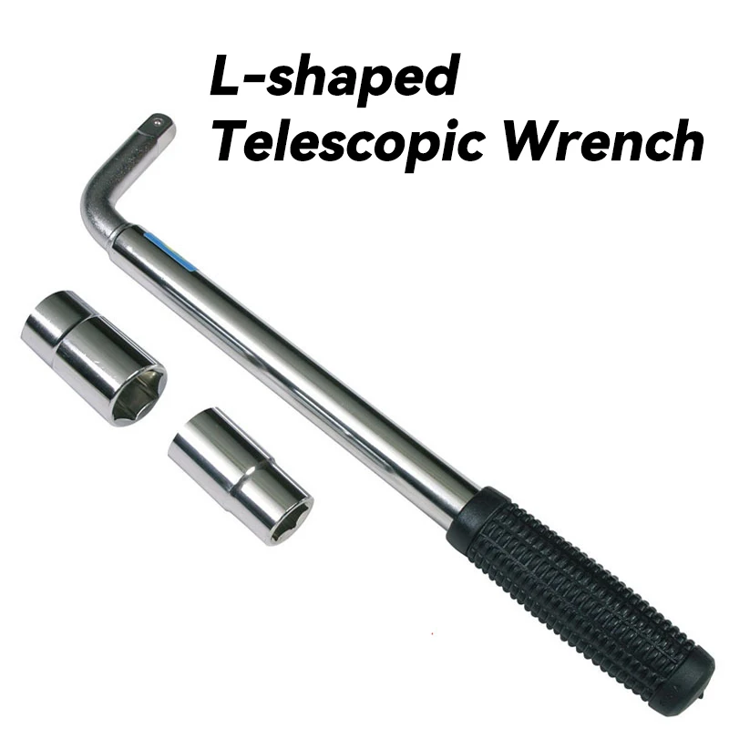 Car Wheel Repair Tool L-shape Wrench Socket Spanner Telescopic Adjustable Change Nut Hand Tools for Car Plug Core Remover Kit