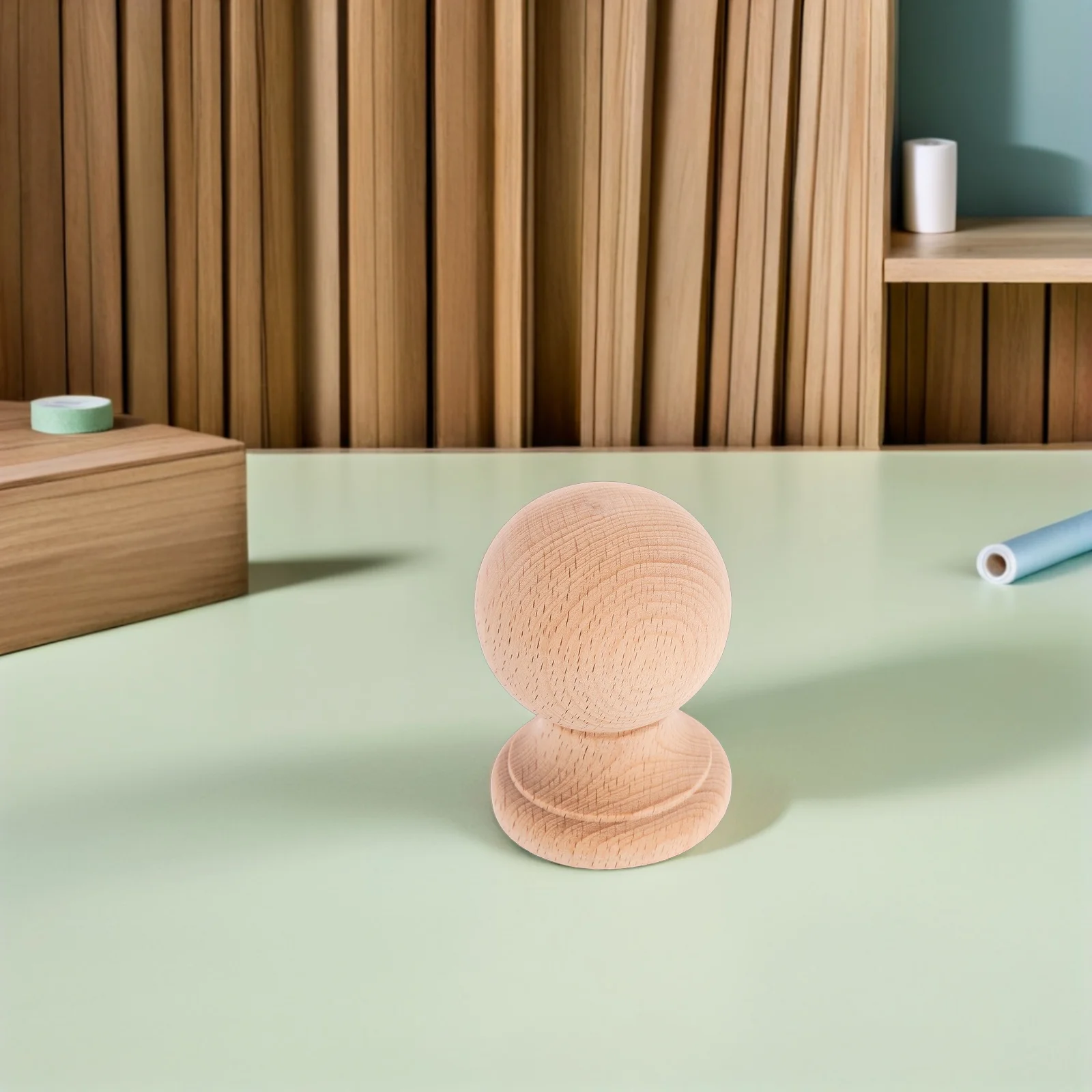 

14x12cm Solid Wood Ball Finial Unfinished Round Hardwood Topper for Bed Posts Staircase Spindles Furniture DIY Decorative Craft