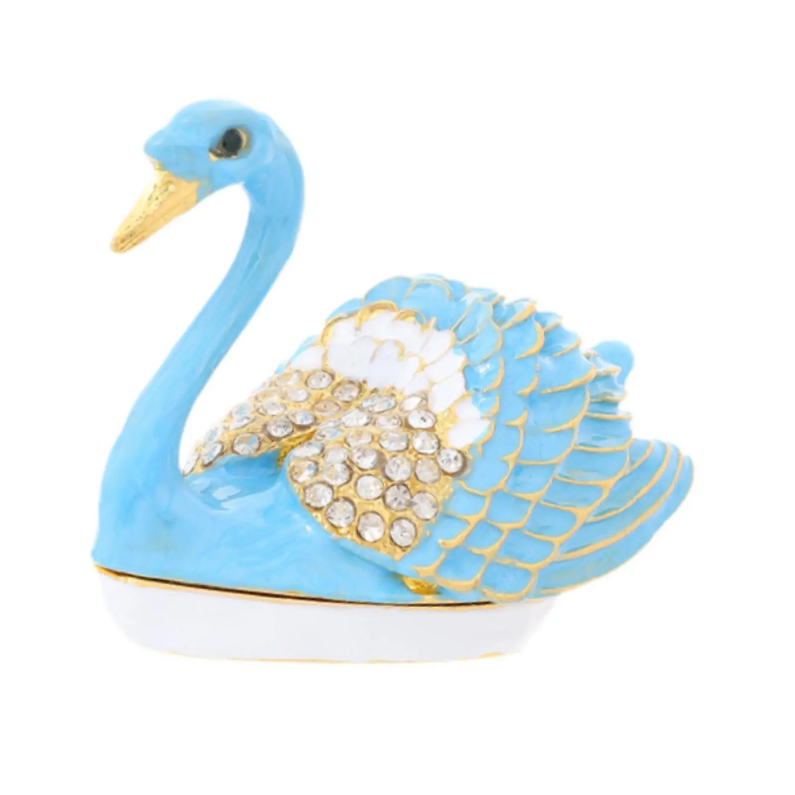 

Шкатулка для драгоценностей в виде лебедя, коробка для колец, статуя животного для столешницы, центральный реквизит для фотографий, синий