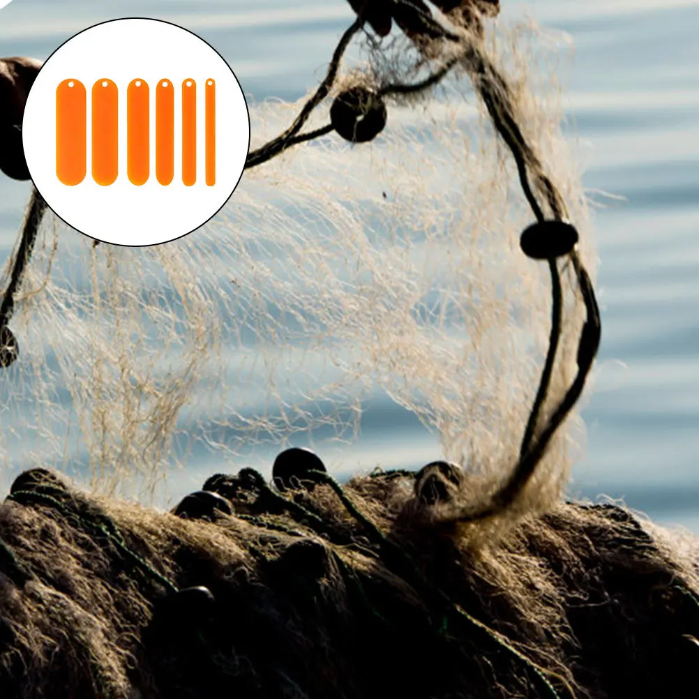 

6Pcs Fishing Net Repair Shuttles Durable Plastic Weaving Tools Orange Needle for Netting and Mending Needle Shuttles