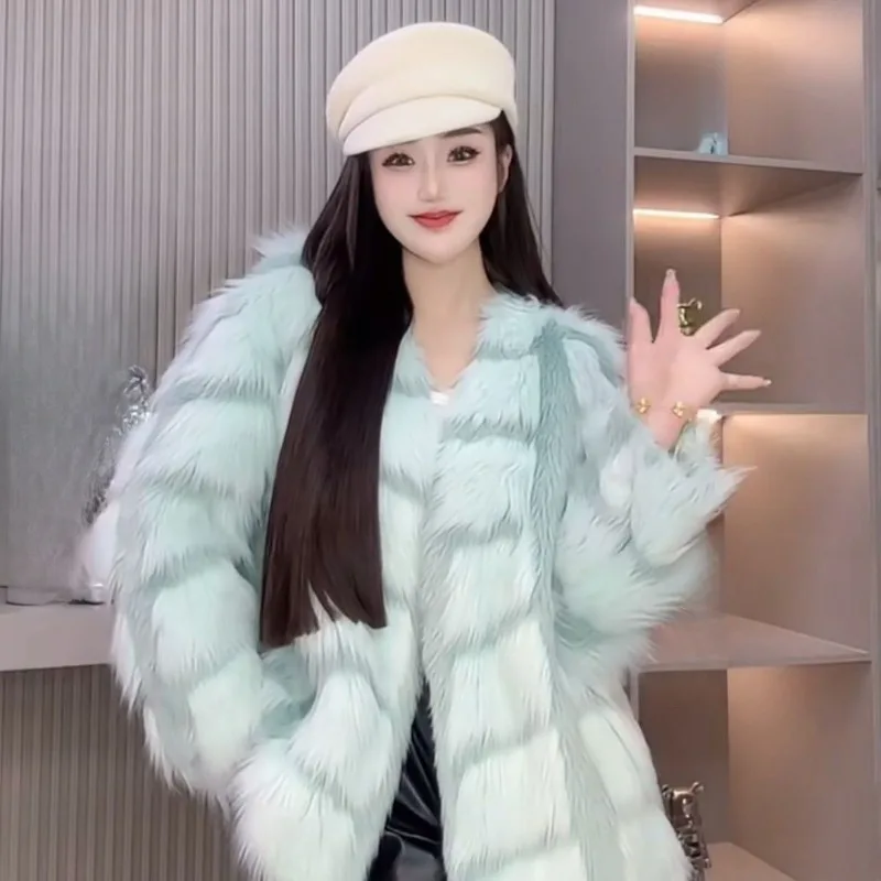 Luxury Foreign Style Long Hair Imitation Fox Fur Coat Women's Anti-season Autumn and Winter New Young Thickened Women's Clothing