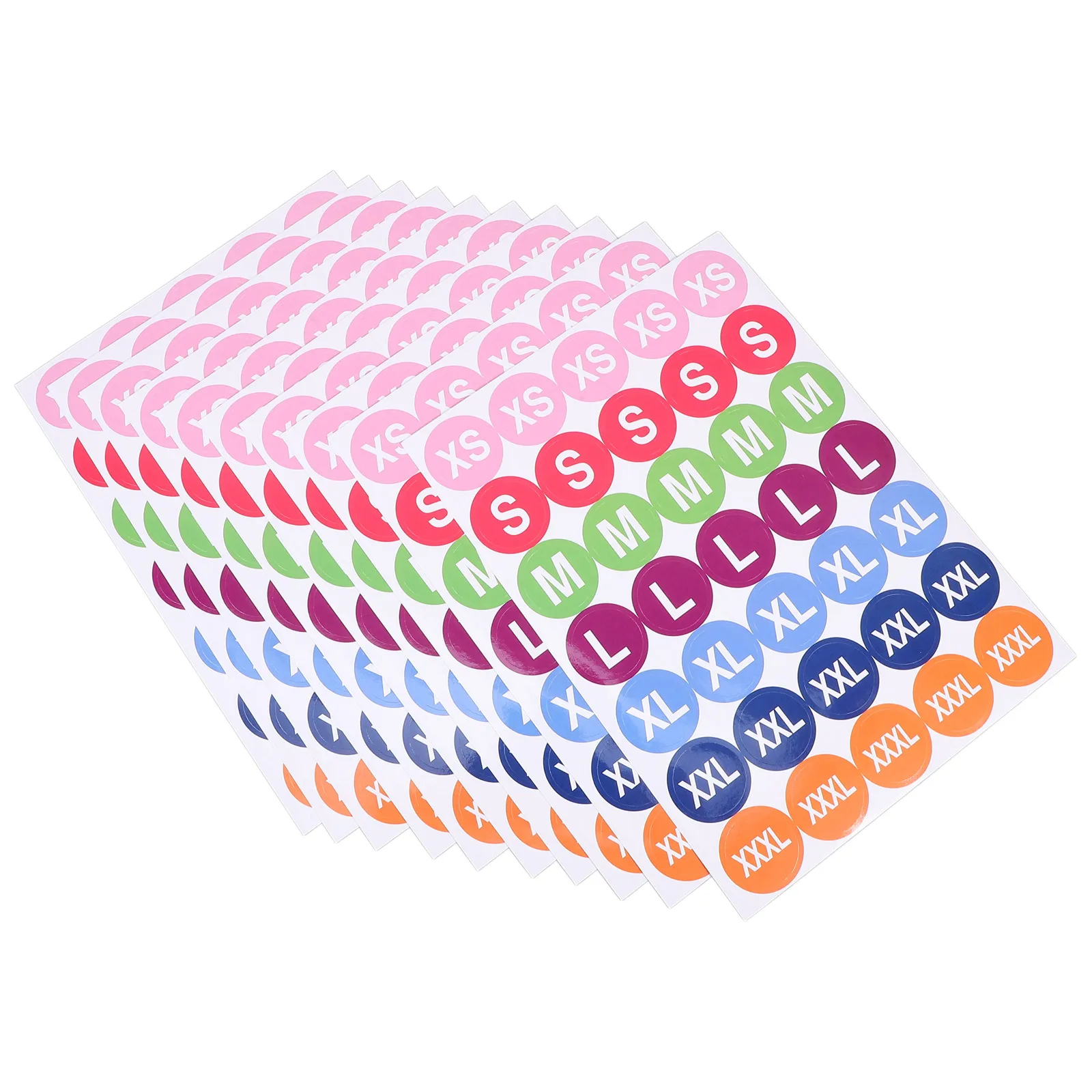 

350 Pcs Size Label Stickers Color Coded Clothing Tags Small Business Envelope Seal Fabric Alphabet Round Clear