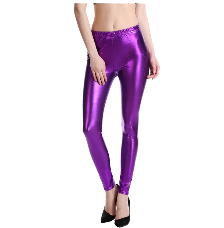 Celana Kulit Pu Hitam Celana Legging Kulit Pinggang Tinggi Wanita Celana Panjang Wanita Pantalon Elastis Ramping Seksi Mujer