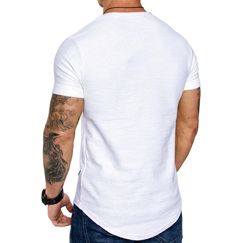 2024 New Summer Bamboo Cotton Men\'s T-Shirt Fashion Crew Neck Casual Short Sleeve T-Shirt Men