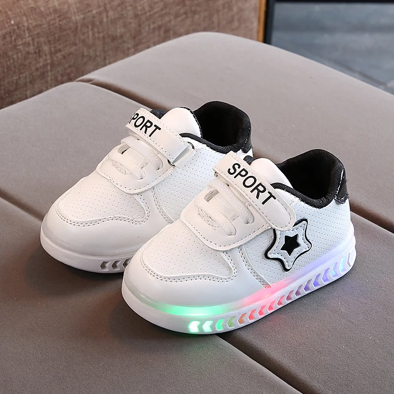 Children Led Lighted Board Shoes Baby Toddler Glowing Casual Shoes Kids Non-slip Breathable Sneakers Boys Girls Running Shoes