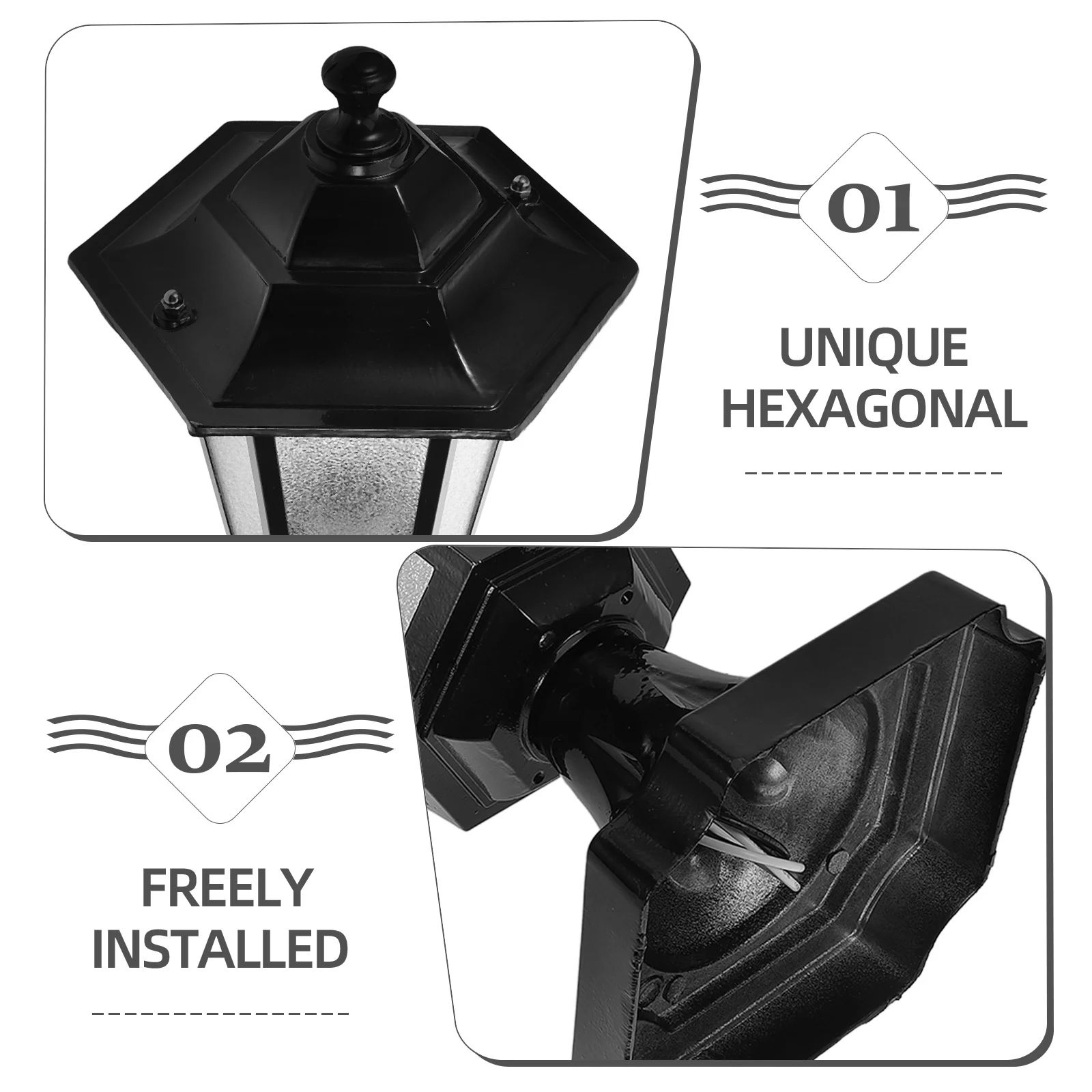 

Outdoor Post Light Pillar Lamp European Charm Glass Metal Materials Easy Install Security Lighting Patio Yard Decor