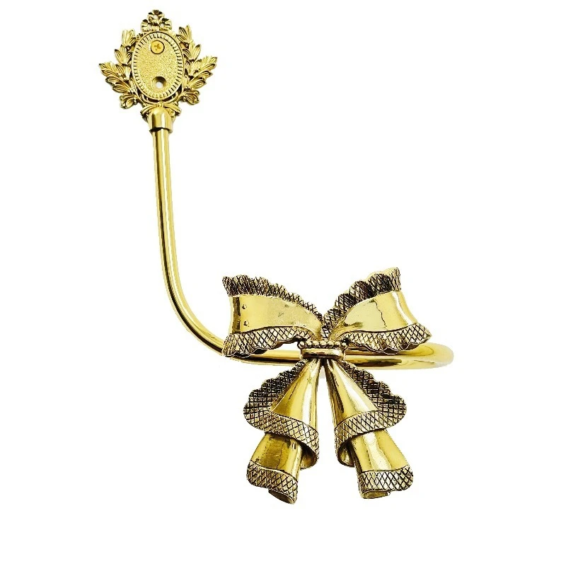Handmade lost wax law Lolita bow brass curtain hook wall hook strap hook living room bedroom