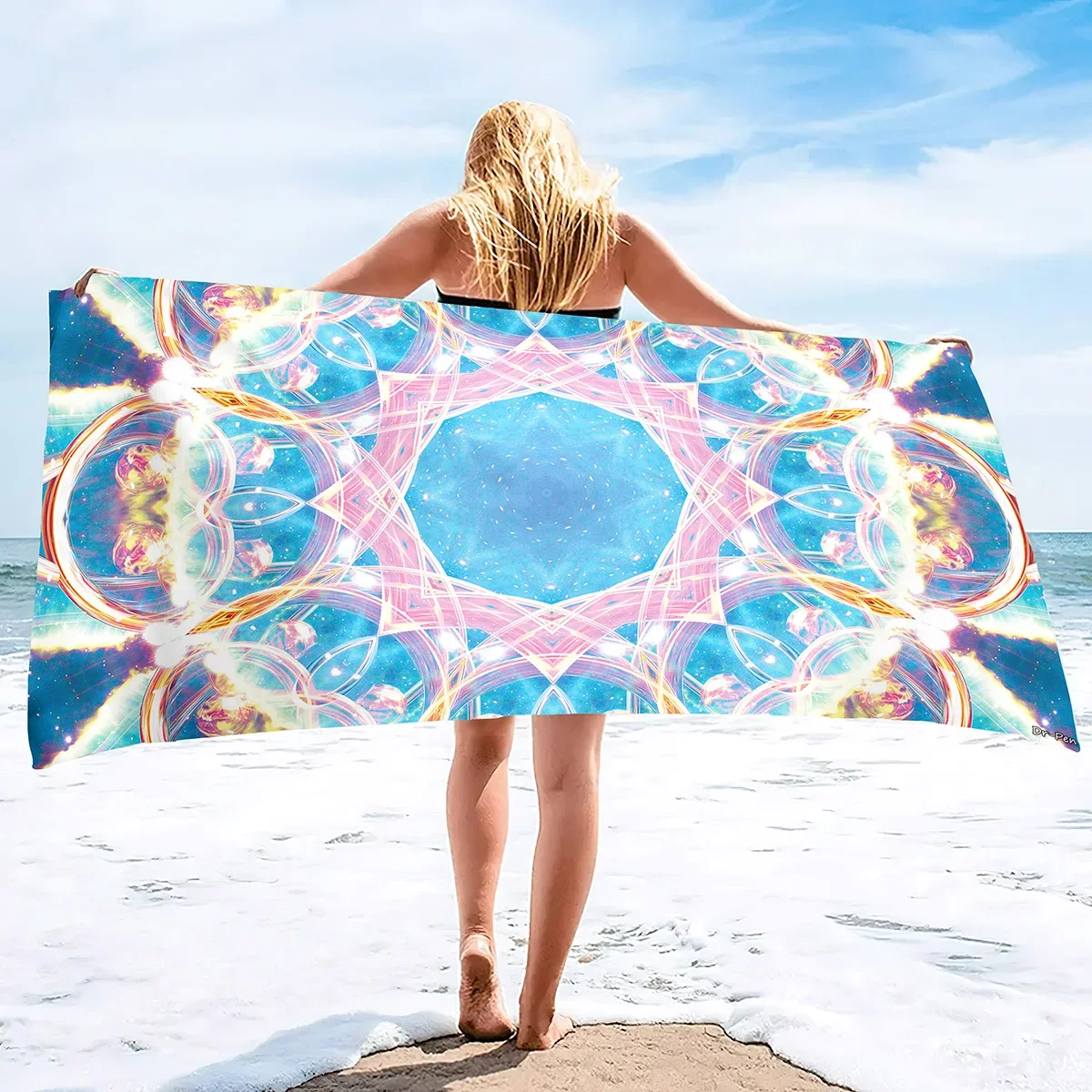 Boho Mandala Microfiber Beach Towel Oversize, Extra Large, Quick Drying, Quick Fast Dry Sand Free Proof Pool Towel, Lounge Cover