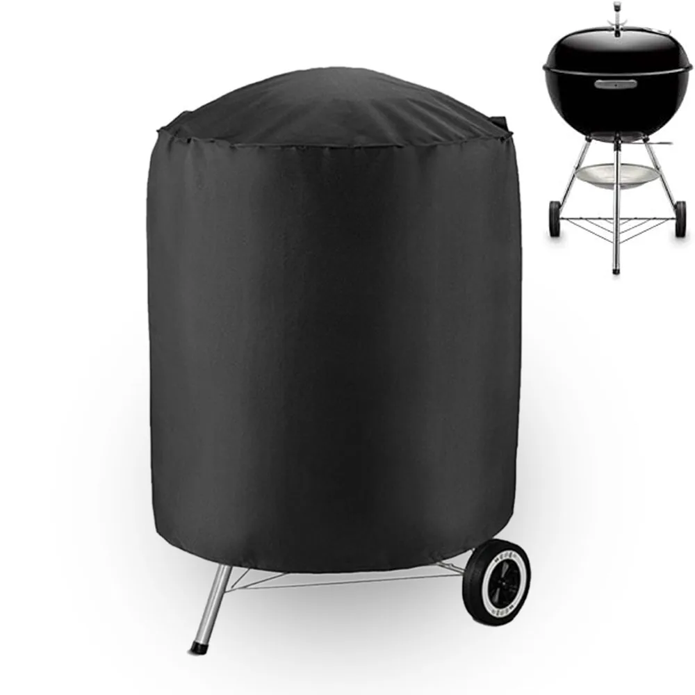 

Крышка для чайника для барбекю, круглая крышка для гриля, уличная водонепроницаемая пылезащитная крышка для чайника, крышка для барбекю из ткани Оксфорд, сверхмощная защитная крышка для барбекю