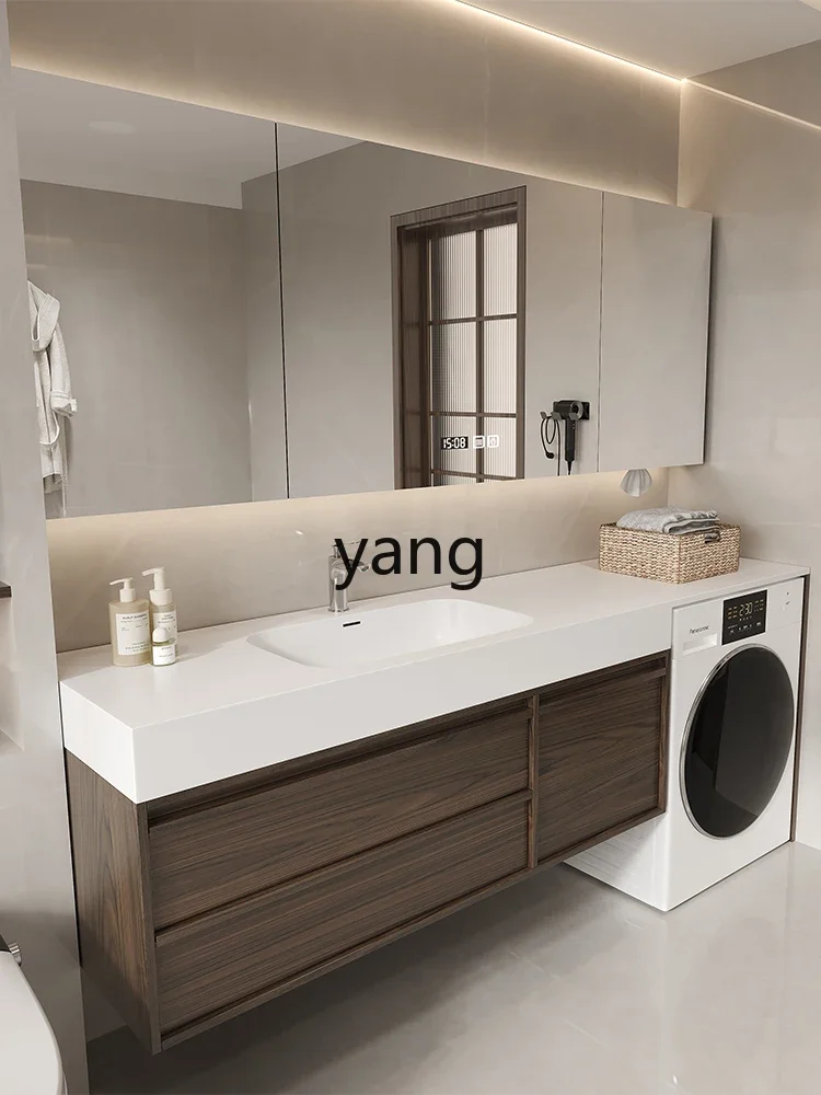 XYY balcony washing machine cabinet combination rock slab hot bending integrated basin bathroom cabinet sink