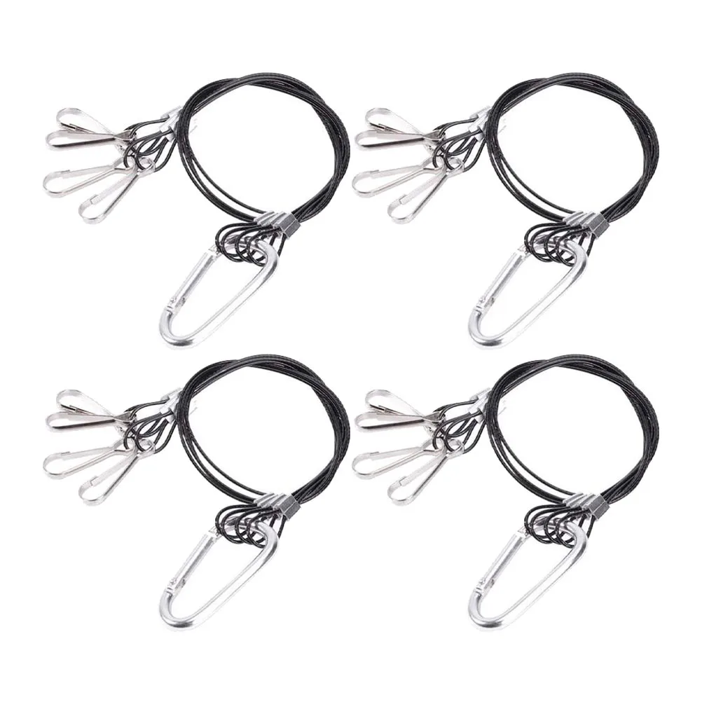 4 個のステンレス鋼ロープハンガー植物ライトホルダー水族館ランプ耐久性のあるハンギングバスケットホルダー屋内屋外成長ライト