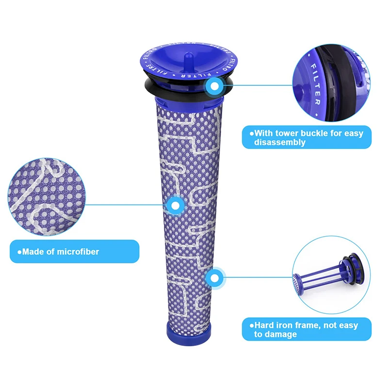 Filtr filtr wstępny i Post-Motor HEPA kompatybilny z DY-96674101 do części do czyszczenia próżniowego Dyson V6 DC59 i wymiana DY-96566101
