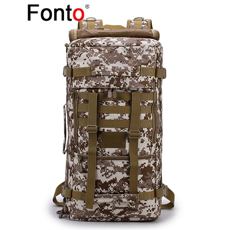 Fonto 50L Men's Bag Tactical Backpack Camping Hiking Luggage Outdoor Traveling Backpack Bags