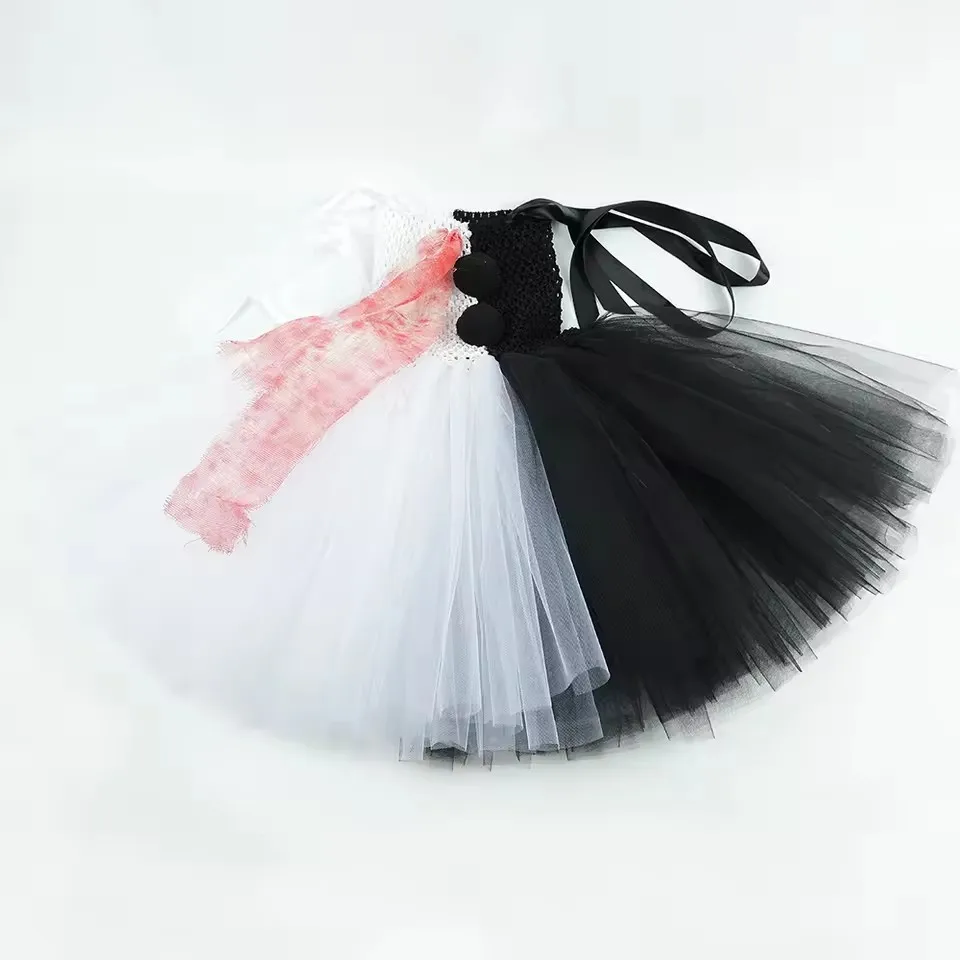 Girls for Killer Clown Costume Halloween Fancy Tutu Dress Blood Scary Art The Clown Terrifier Costume for Kids Carnival Clothes view 6