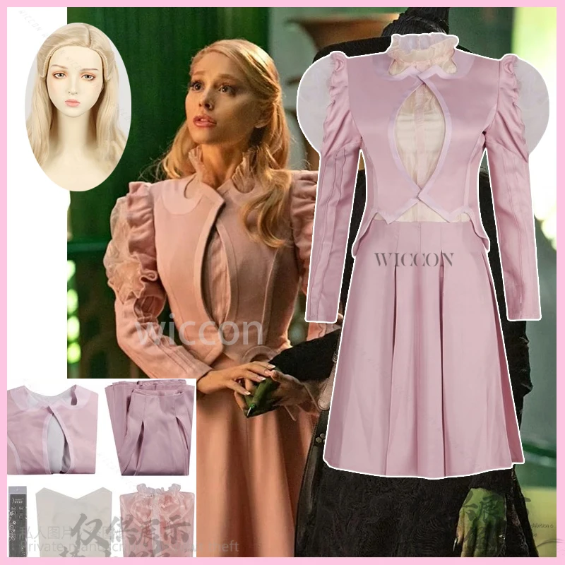 女の子のためのかつら,ロリータのかつら,ハロウィーンのためのカスタマイズされたユニフォーム,クリスマスパーティー,アニメ映画,ピンクのバウンス袖のドレスを備えたブリンダコスプレ衣装