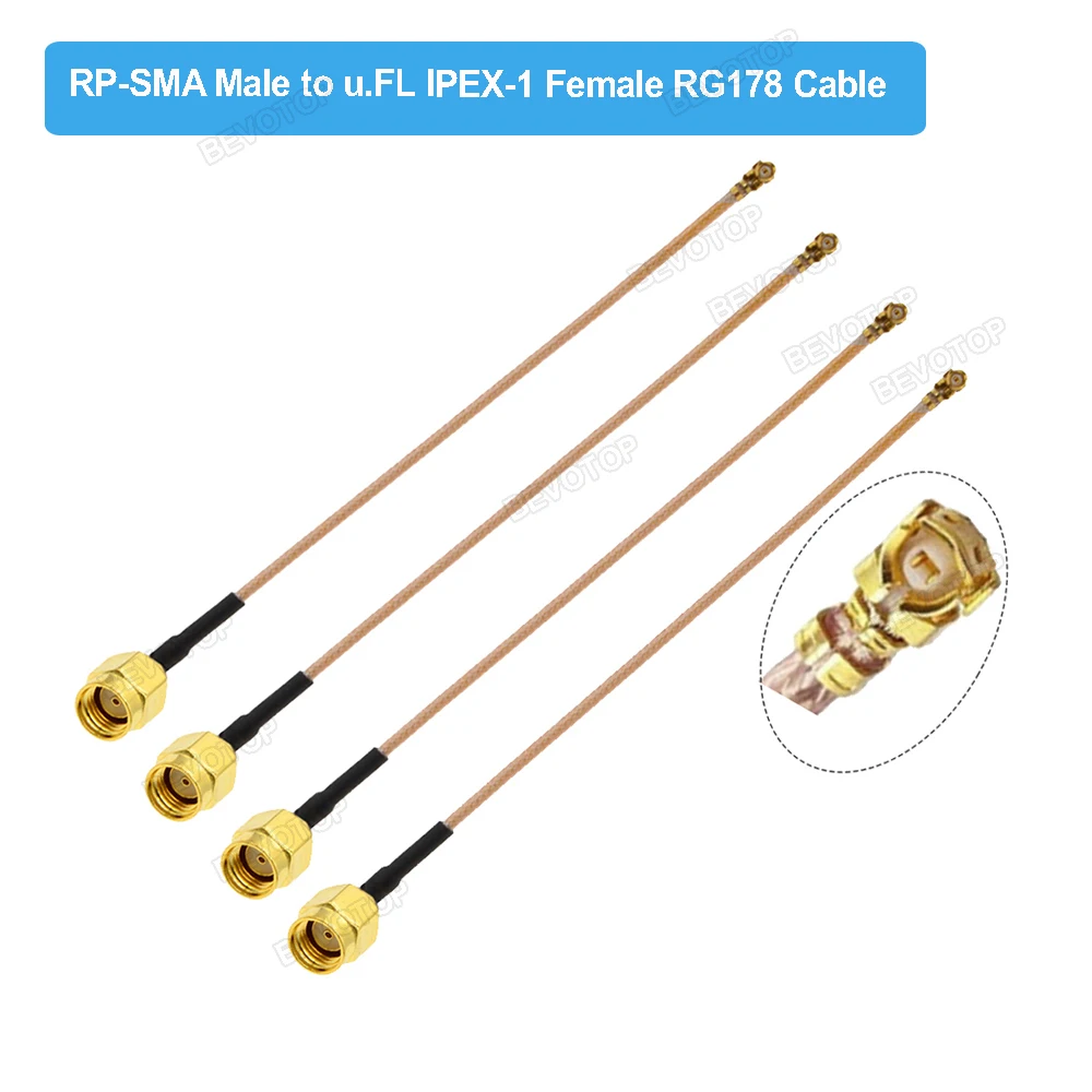 2pcs  Cable uFL///-1 Female to SMA Female/Male WIFI Antenna RF Cable RG178 Pigtail Extension BEVOTOP