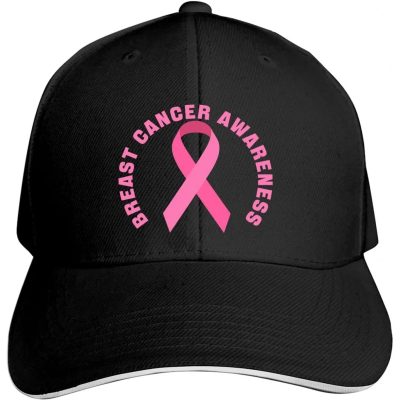 Breast Cancer Promotion Pink Ribbon Baseball Cap for Both Men and Women Truck Cap Arc Baseball Cap Adjustable