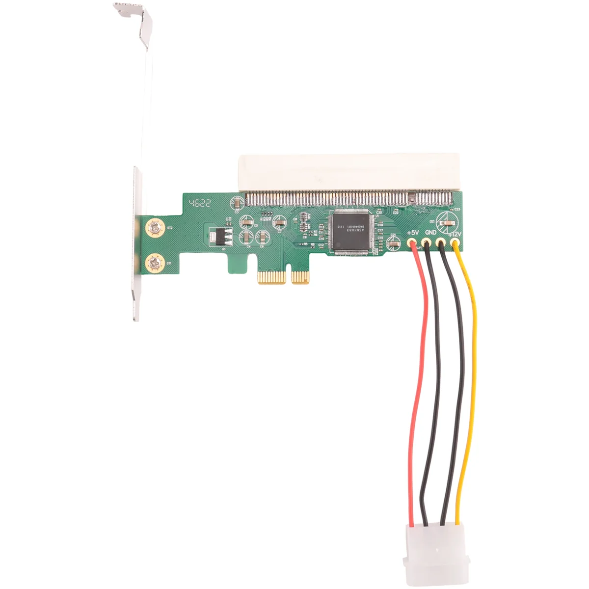 

PCIE to PCI Adapter PCI Express X1 to PCI Expansion Card Riser Board ASM1083 Chipset with 4-Pin Power Connector