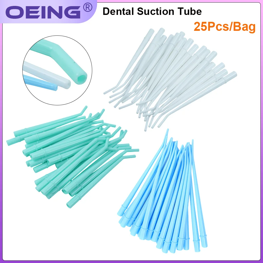 25Pcs/Bag Dental Tube Elbow Saliva Ejector Suction Tube Disposable Dentisty Surgical Aspirator Dentist Tools