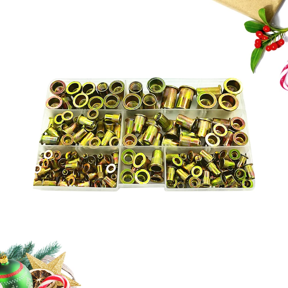 

190 Pcs Riveting Nut Set Rivets Nuts Repair Screw Screws Kit Color Zinc Plating
