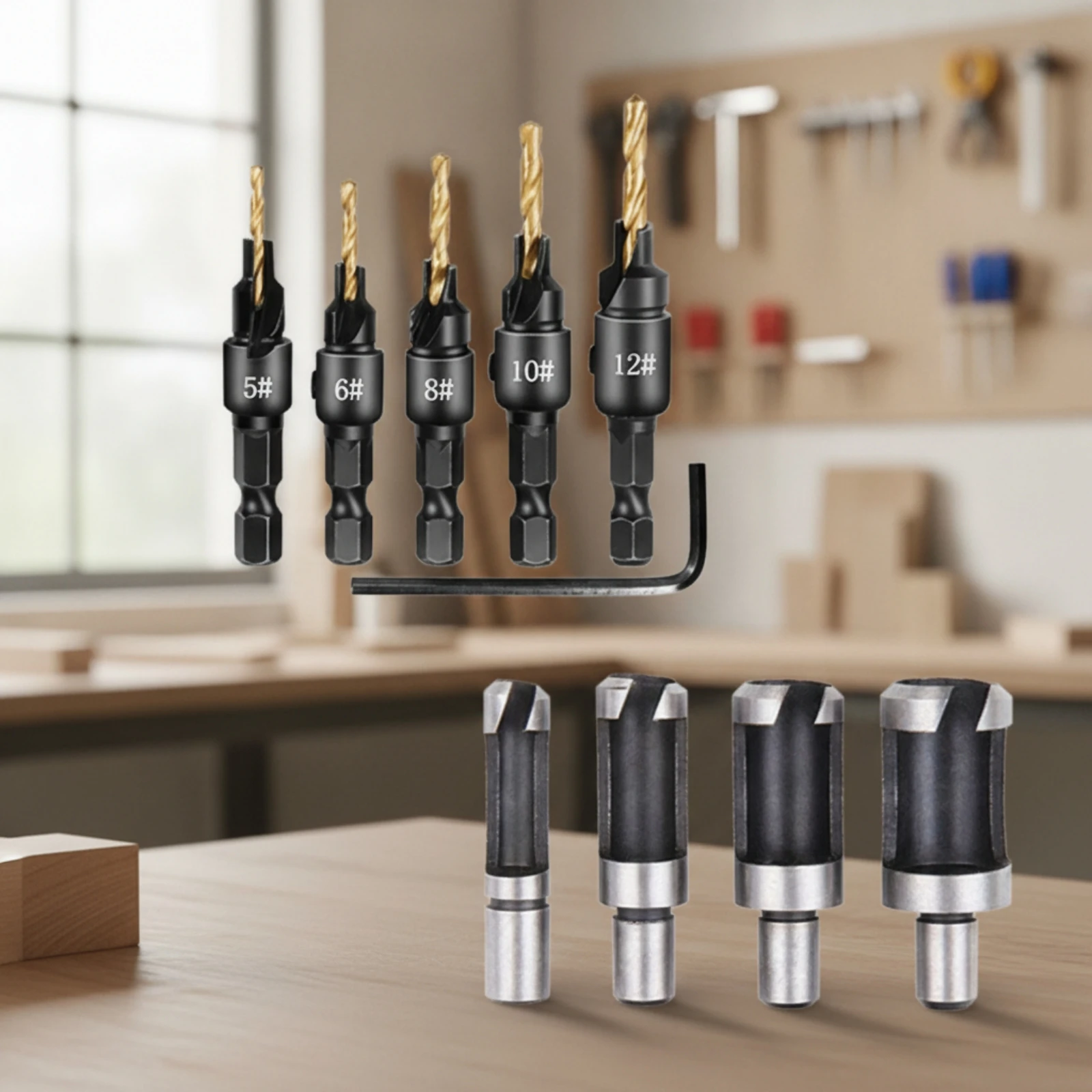 Wood Plug Cutter Sharp Countersink Drill Bit Plug Cutter Sturdy Tool Wear-Resistant for Woodworkers, Woodworking - view 4