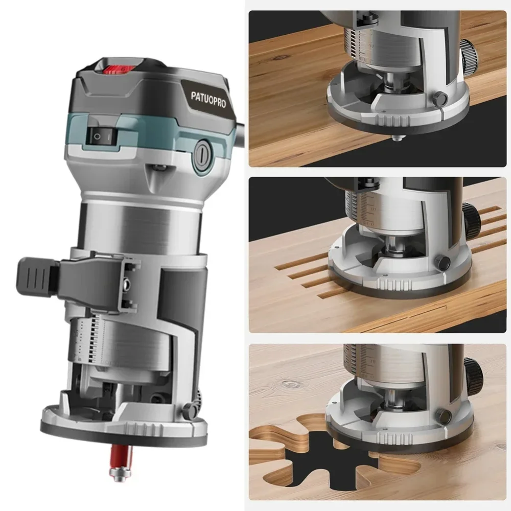 Electric Trimmer Wood Milling Trimming Engraving Slotting Machine Woodworking Laminate Trimmer Power Tool For Makita 18V Battery