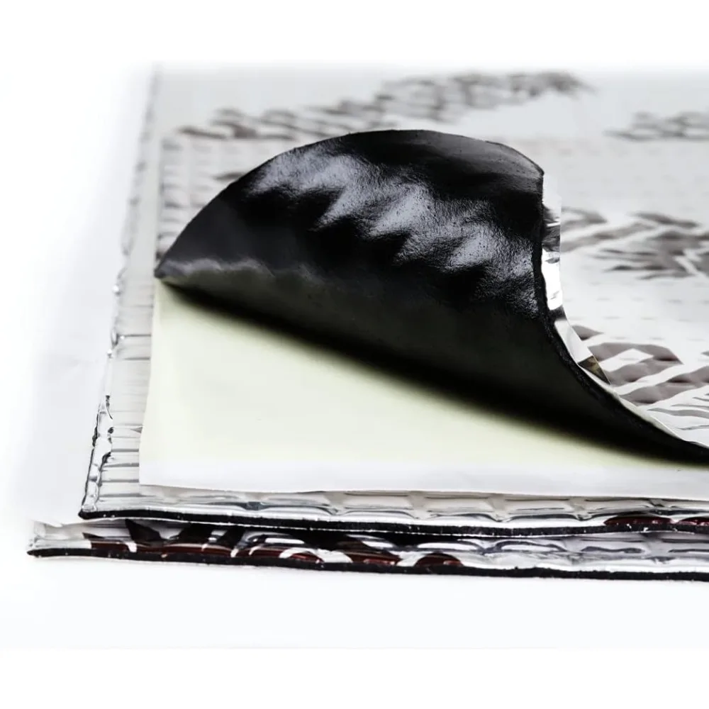 حصيرة تفيت صوت السيارة إضافية 100 مل 25 قدم مربع، بوتيل عازل للضوضاء للسيارات، ترطيب الصوت