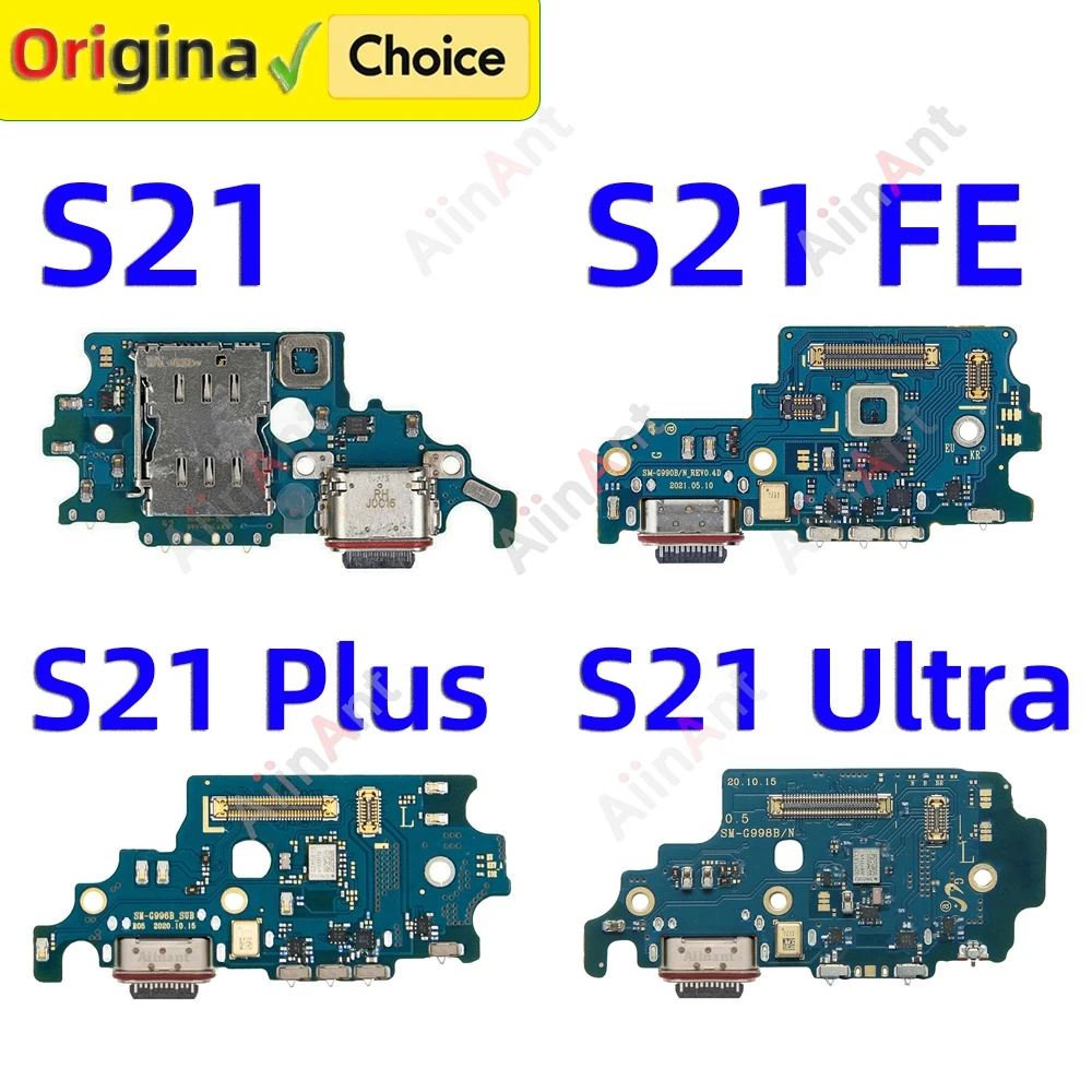 Aiinant Für Samsung Galaxy S21 Plus Ultra FE G996B G996U G996W G998B USB Ladegerät Board Dock Connector Lade Port Flex Kabel