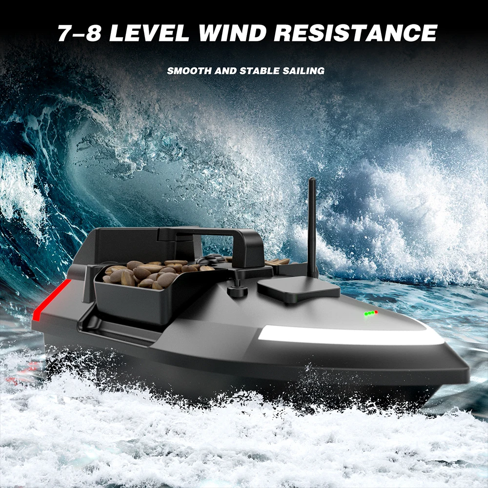 V801 Fishing Bait Boat 500m Remote Control Bait Boat Dual Motor Fish Finder 2KG Loading Support Automatic Cruise For Outdoor