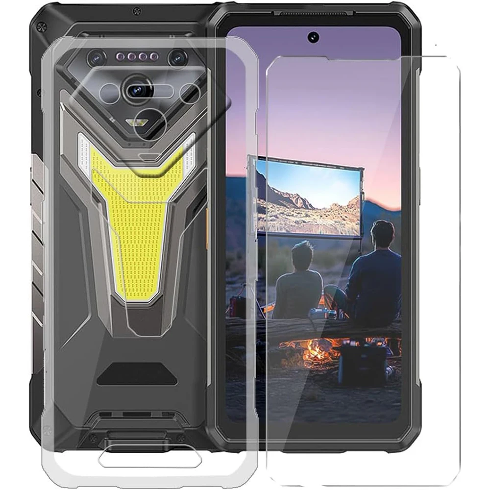 2-IN-1 Case + Tempered Glass For Ulefone Armor 34 Pro Case Screen Protector Glass Film & Silicone Cover For Ulefone Armor 34