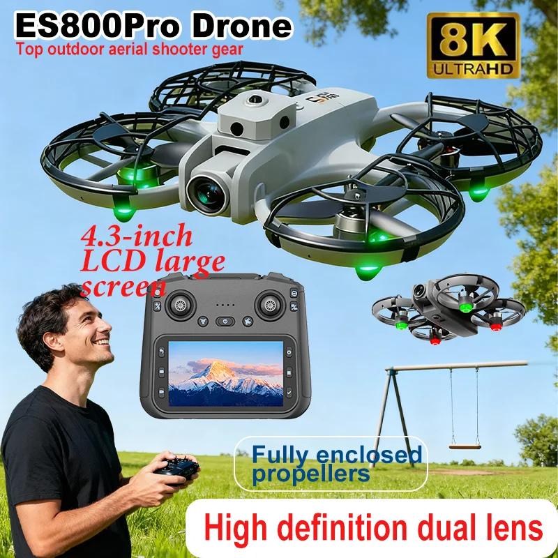 

Новый дрон ES800Pro WIFI GPS 8K Professional HD 360 ° Двойные камеры, крутой свет, бесщеточный двигатель QuickShot, складной радиоуправляемый квадрокоптер, игрушка