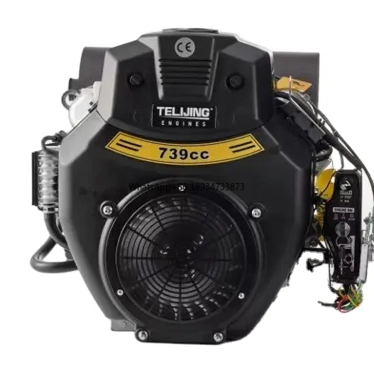 OHV 27 hp 739cc twin cylinder gasoline engine 4 stroke petrol motor 1.6 L oil capacity gasoline engine for generators