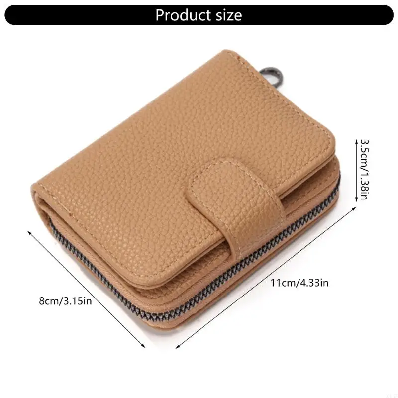 Multifunctional Leather Card Wallet With 12 Card Slots Travel Card Storage Case K1KF