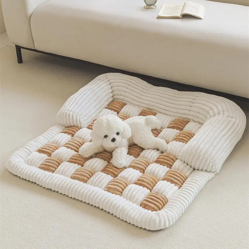 Plush Soothing Dog Bed Non-slip Sofa Cushion Dog Sofa Bed PET Warming Pad Cat Sofa Protector Suitable for Medium and Large Pets