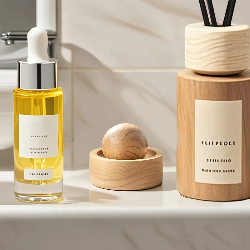 Elegant Wooden Aroma Diffuser, Rotating Design for Car Interior & Home Bedroom,Gift Idea - Air Quality with Fragrance