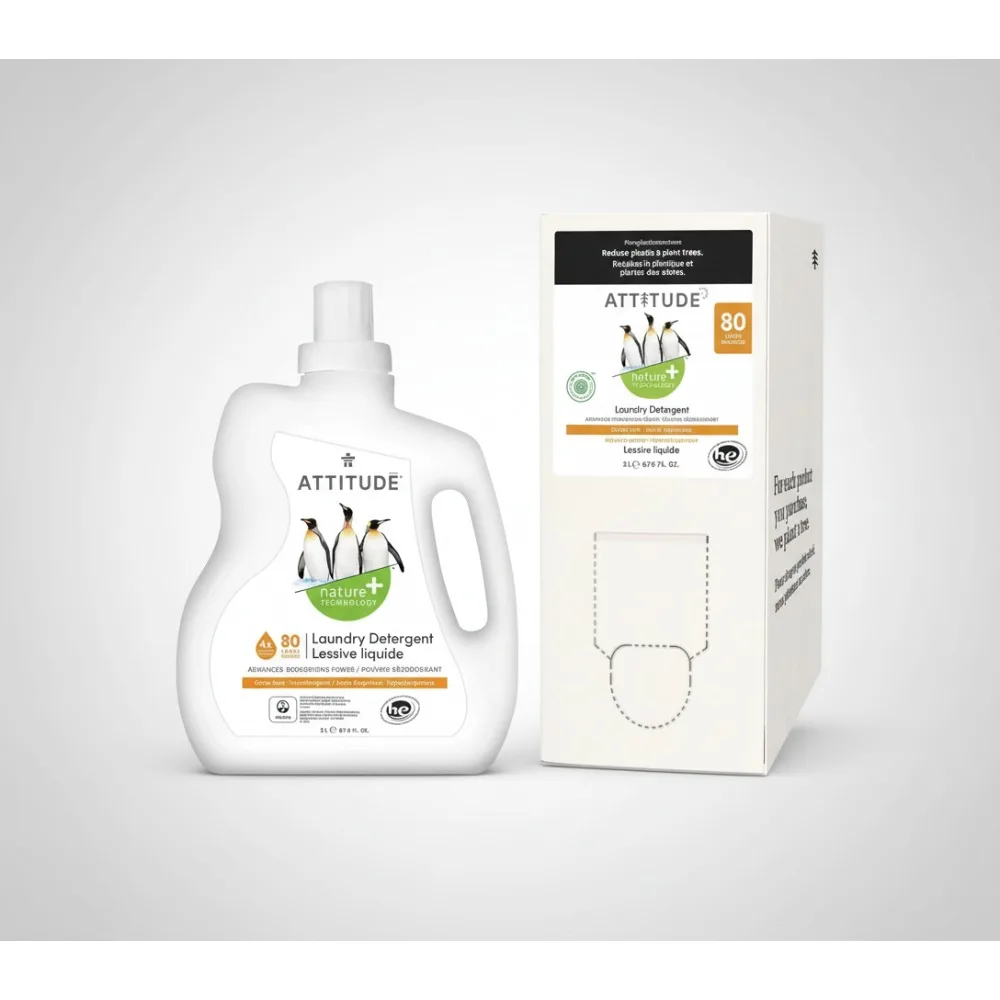 

Plant-Based Laundry Detergent Bundle, Vegan & Cruelty-Free, HE Compatible, Citrus Scent, 80 Loads + Refill