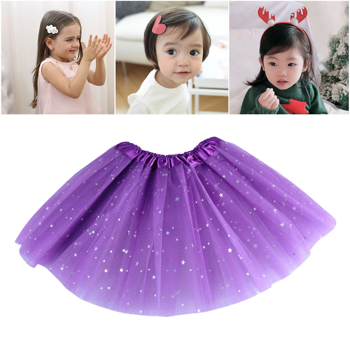 

Elastic Waist Tulle Net Veil Midiskirt Skirt Kids Midiskirt Party Halloween Net Veil Skirt Costume Dark Purple
