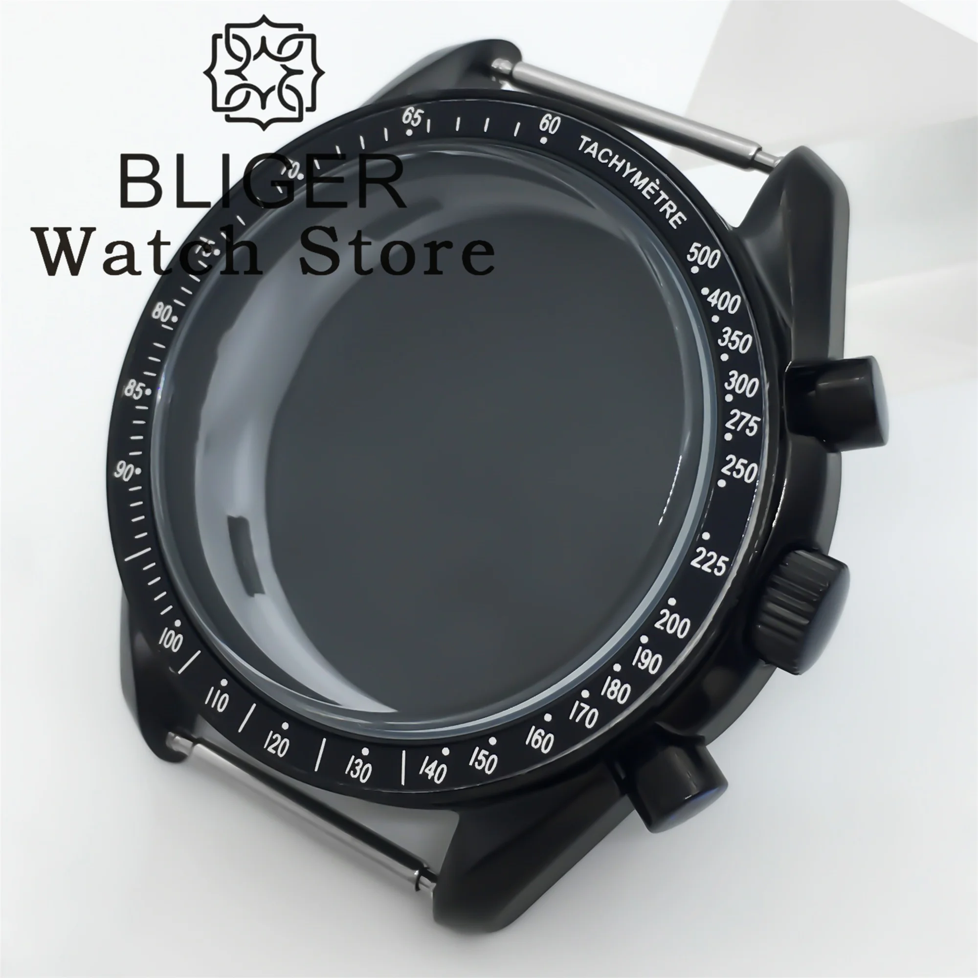 40mm VK63 Chronograph Cases Metal Acrylic Bubble Mirror Watch Case Fits VK63 VK64 Movement VK63 Moon Watch Assembly Repair Part