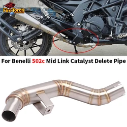Slip On For Benelli 502 c 502C Motorcycle Stainless Steel Middle Link Pipe Exhaust System Escape Moto Connect Original Muffler
