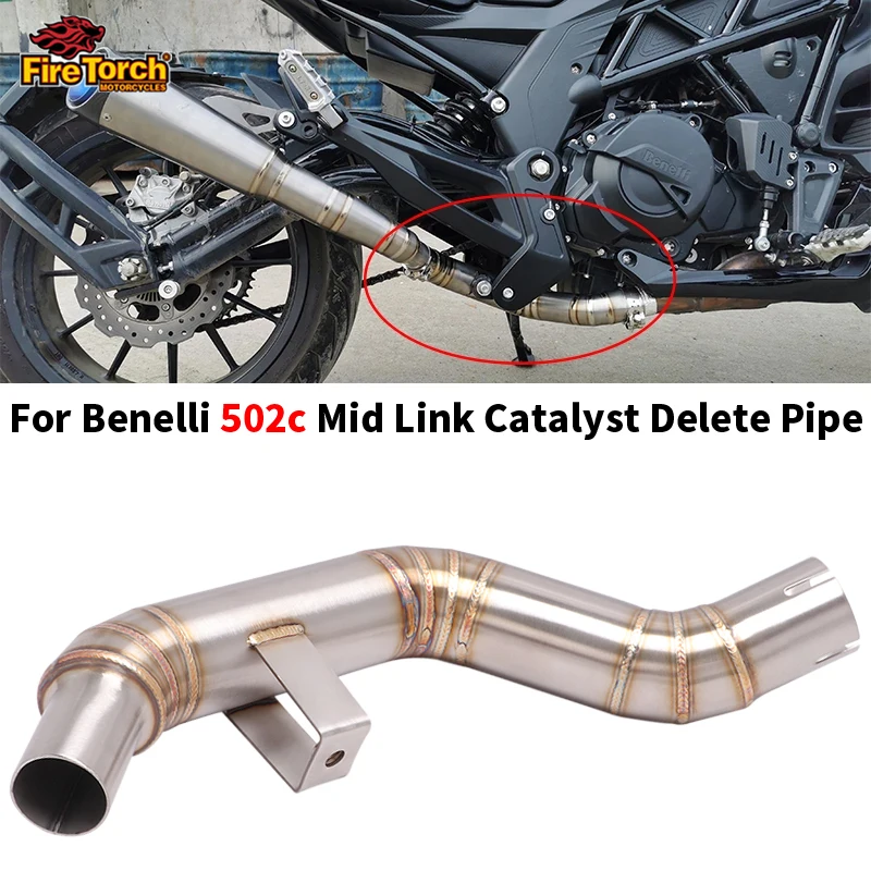 Slip On For Benelli 502 c 502C Motorcycle Stainless Steel Middle Link Pipe Exhaust System Escape Moto Connect Original Muffler