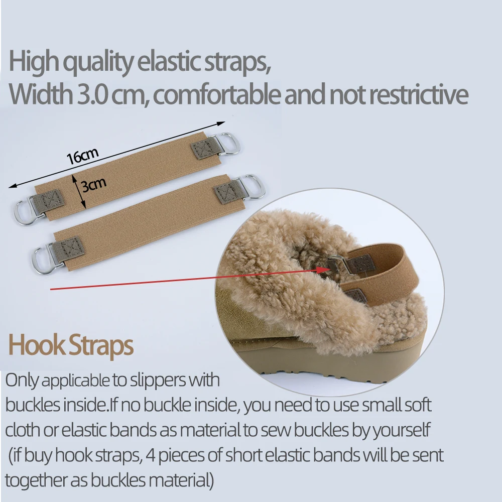 New 1 Pair Real Wool Plush Covers elastic band Heel Strap Belts Non-slip Shoelaces Suitable for Cotton Shoes Snow Boots