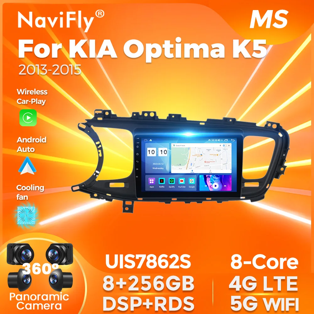 NaviFly 7862S Android 12 All In One Car Video Intelligent System For KIA Optima K5 2013 - 2015 8G 256G Built In Carplay Auto DSP