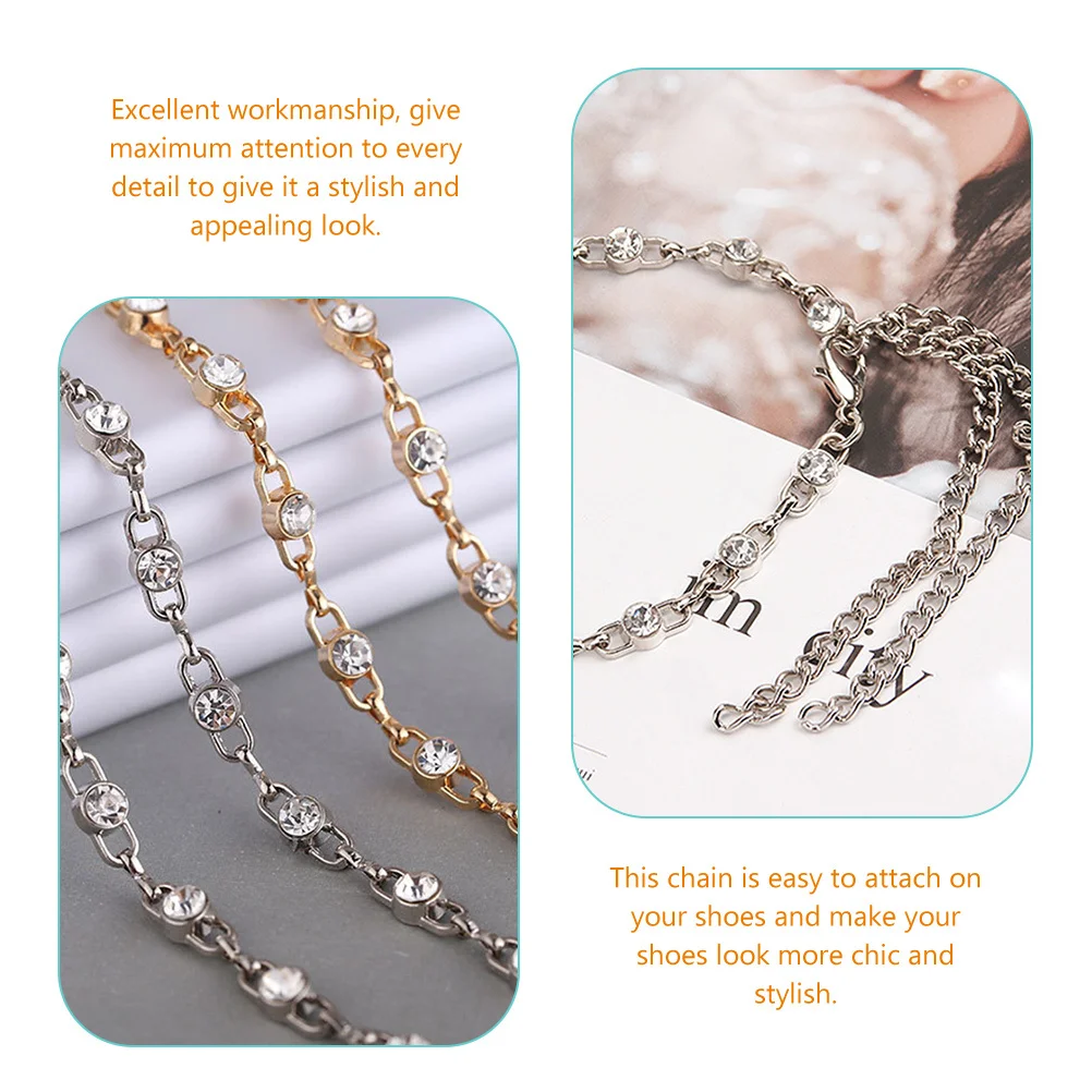 4Pcs Anti Chain Rhinestones High Heel Chain Ankle Decoration Women Crystal Shoe Charm Accessory High Heel Decor